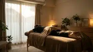מטופל מקבל טיפול בדיקור סיני לאישיאס בקליניקה של אלון לרנר